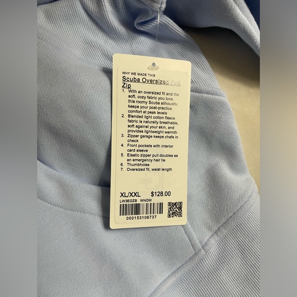NWT Lululemon Scuba Oversized Full Zip Light Blue Size XL/XXL - Picture 4 of 4
